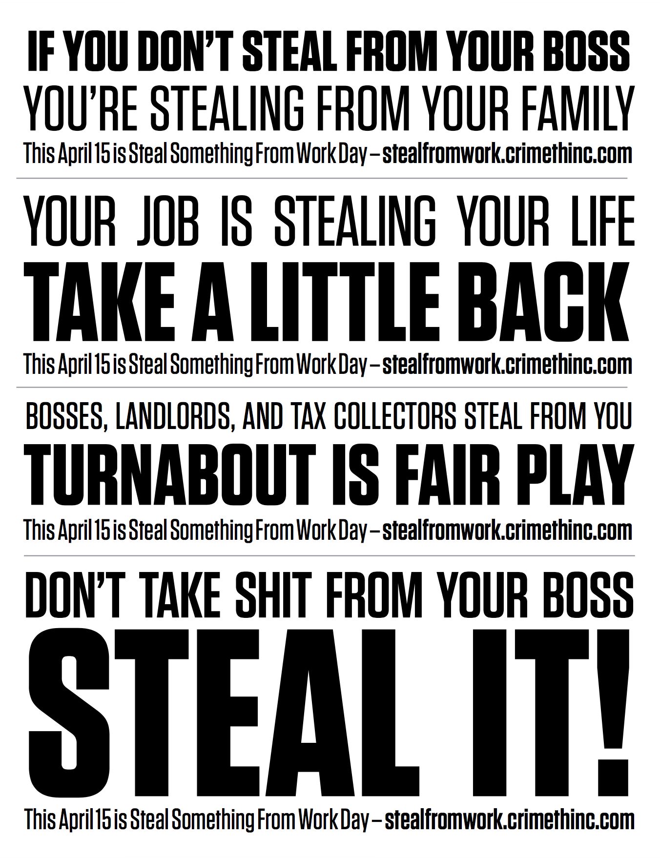 Foto von ‘Steal Something from Work Day’ Vorderseite