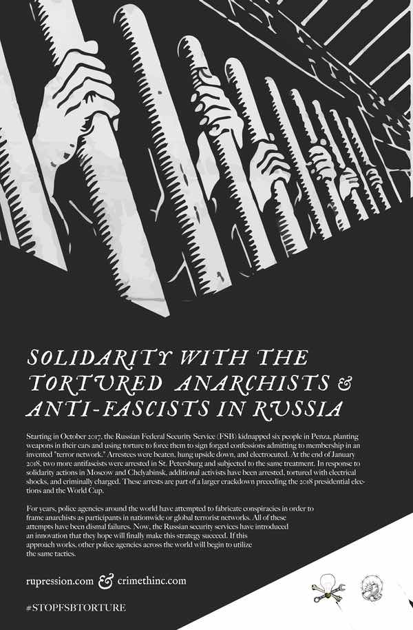 Foto von ‘Solidarity with the Tortured Anarchists and Anti-Fascists in Russia’ Vorderseite