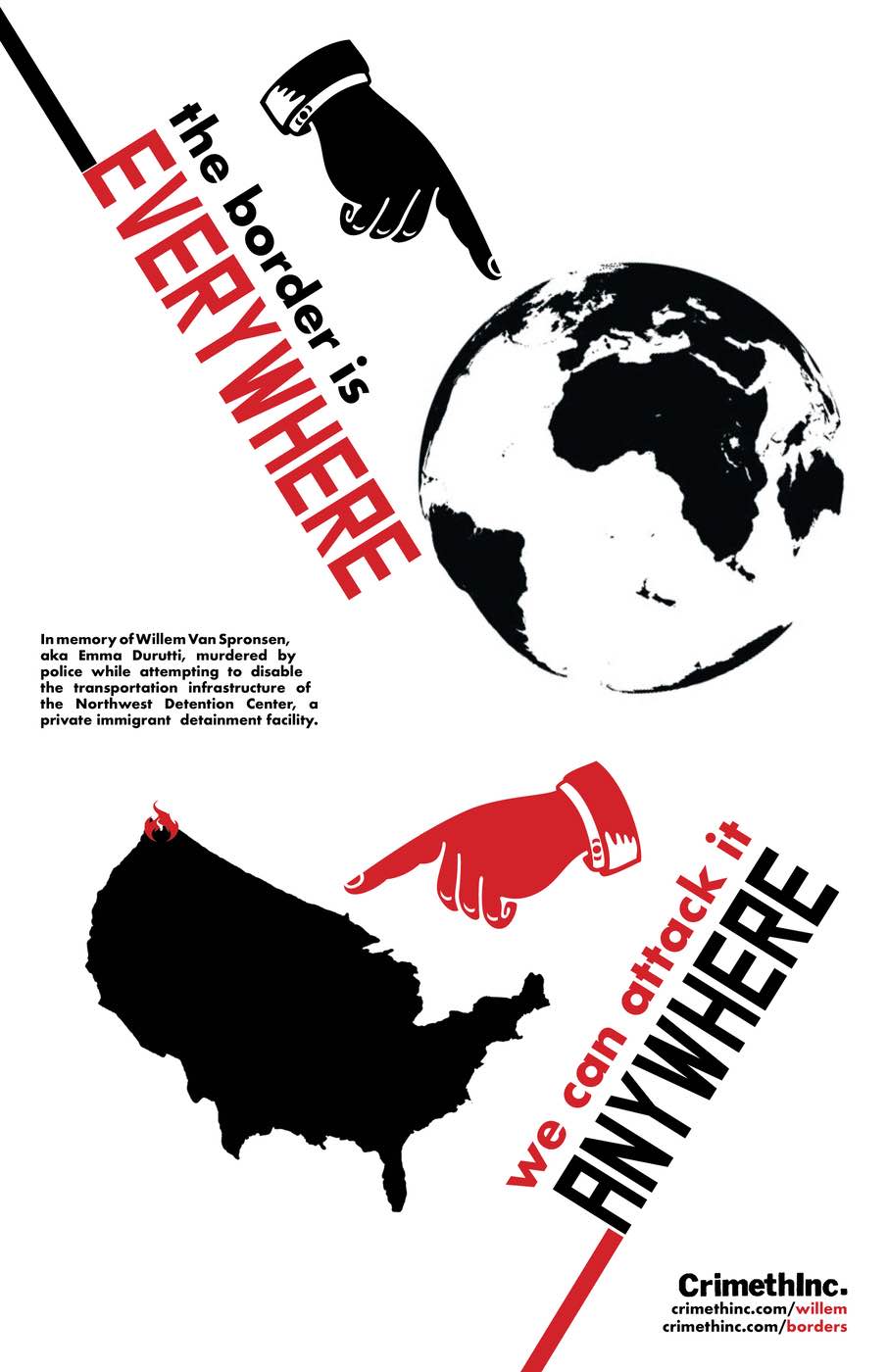 Foto von ‘The Border is Everywhere, We Can Attack it Anywhere’ Vorderseite