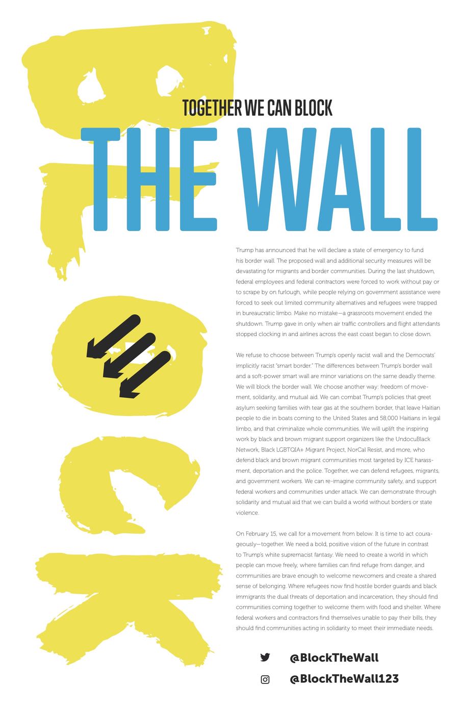 Foto von ‘Together We Can Block the Wall’ Vorderseite