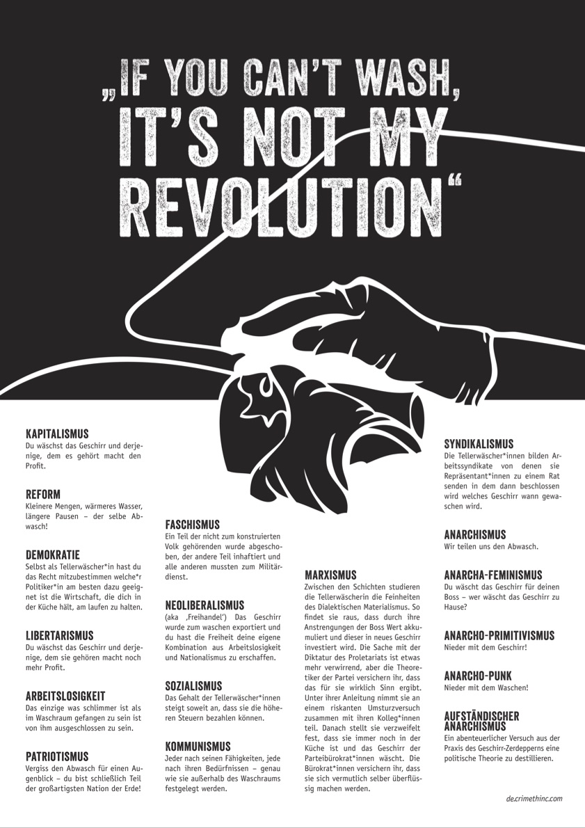 Foto von ‘If You Can't Wash, It's Not My Revolution (Deutsch)’ Vorderseite